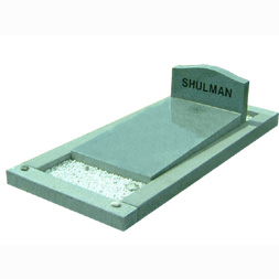 Grey granite inset type memorial 